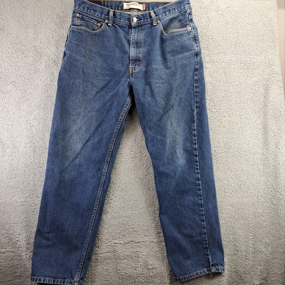 Levi's 550 Jeans Mens 36x32 Blue Denim Straight Leg Relaxed Fit Casual